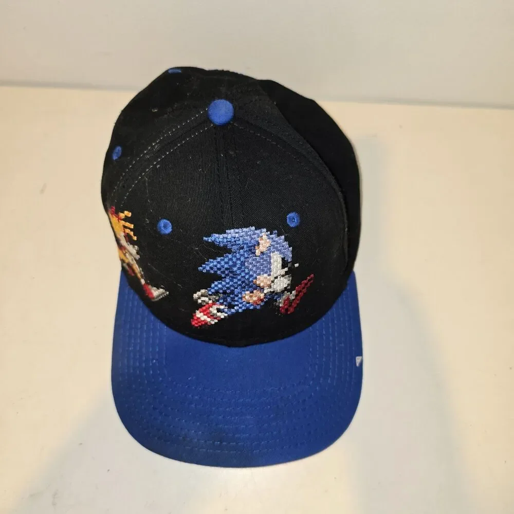 Sonic The Hedgehog Think Fast SEGA Pixel Snapback Cap Hat